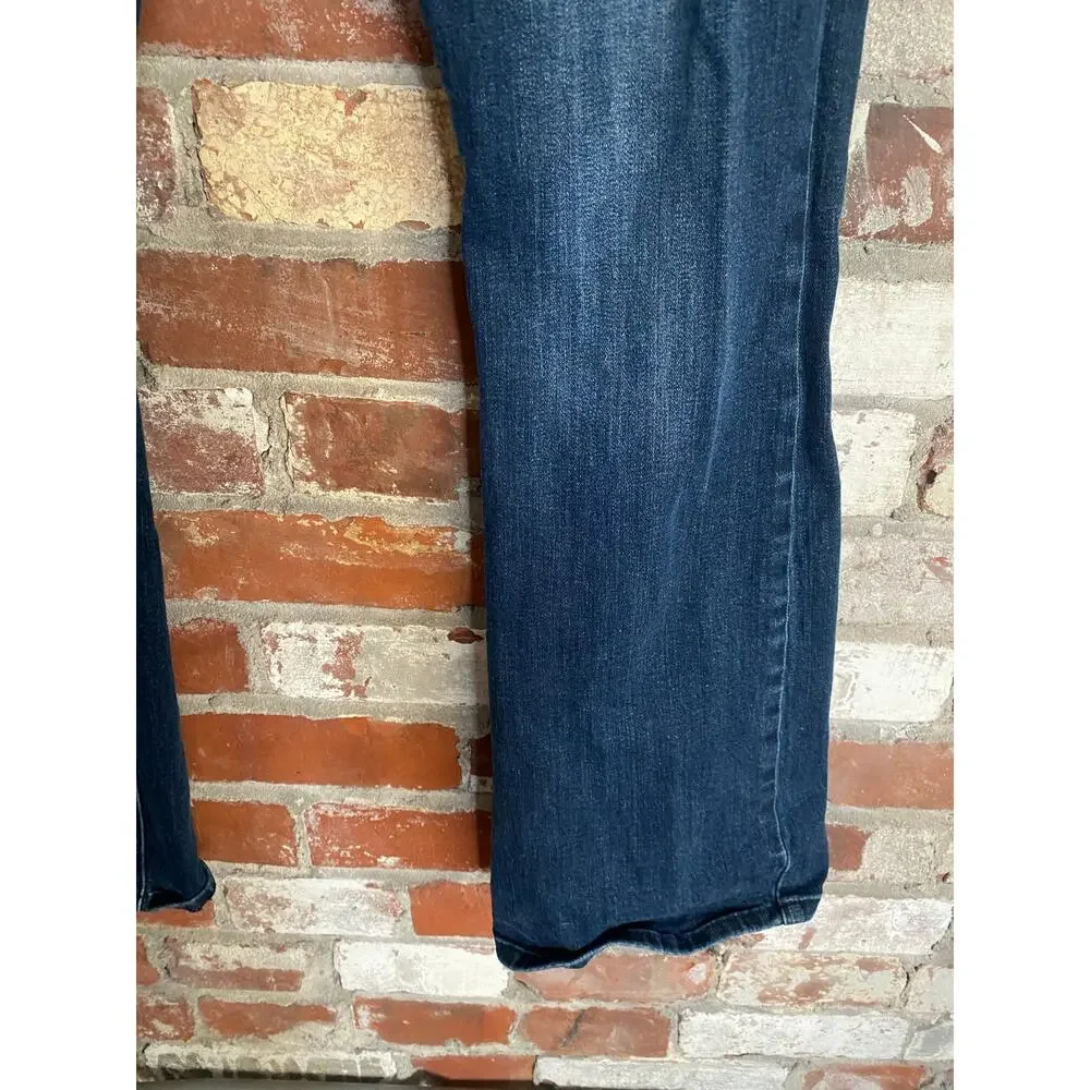 Cosmic Blue Love Women's Raw Hem Flare Jeans Dark Wash Size 31